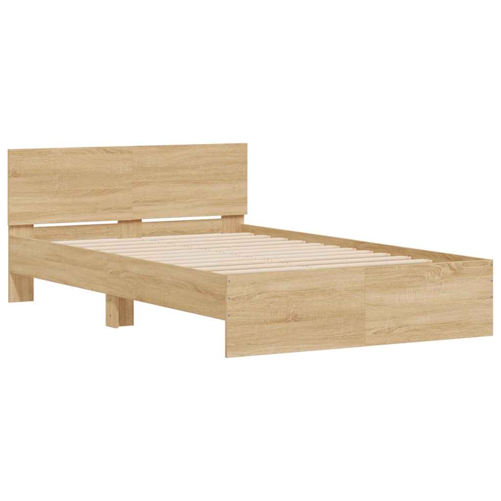 Cadre de lit avec tête de lit et LED chêne sonoma 120x200 cm - XIOS