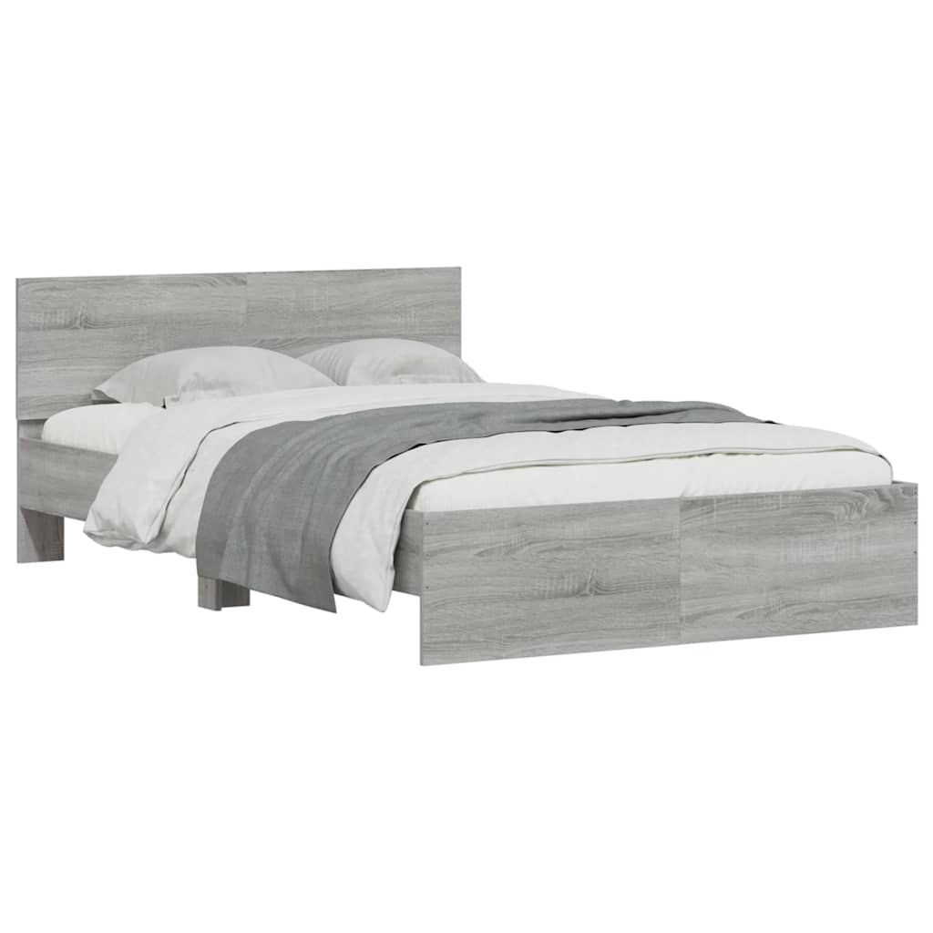 Cadre de lit avec tête de lit et LED sonoma gris 120x200 cm - XIOS