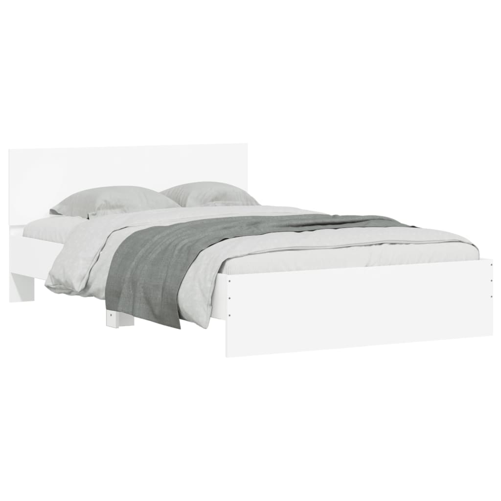 Cadre de lit avec LED sans matelas blanc 135x190 cm - XIOS