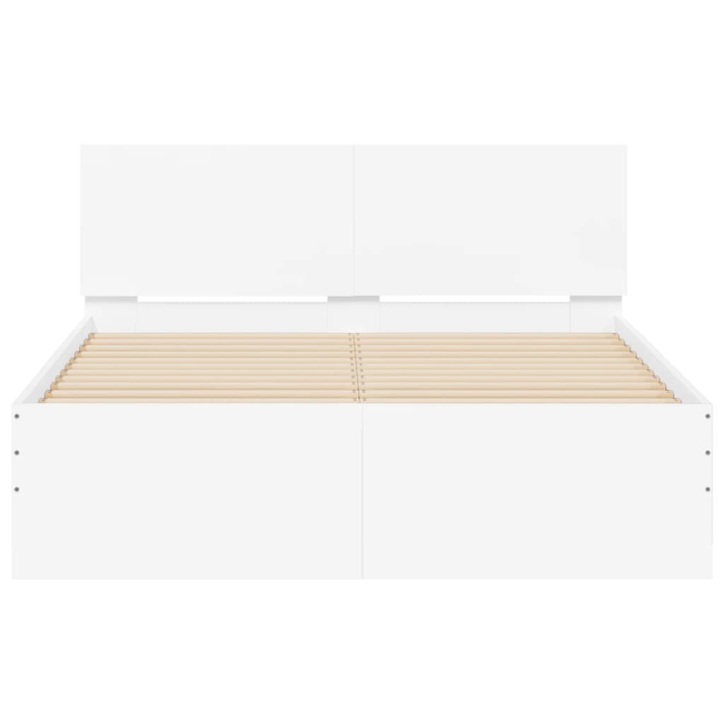 Cadre de lit avec LED sans matelas blanc 135x190 cm - XIOS