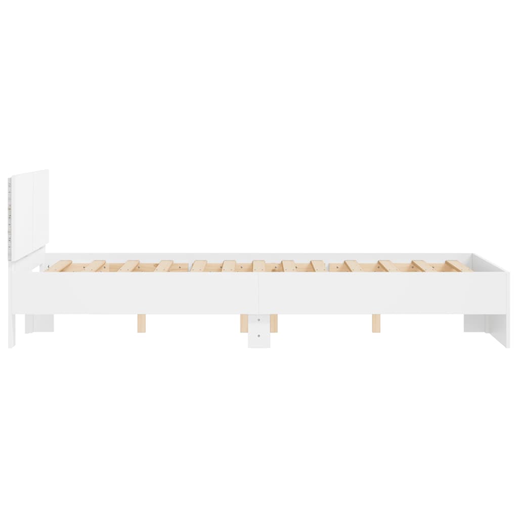 Cadre de lit avec LED sans matelas blanc 135x190 cm - XIOS