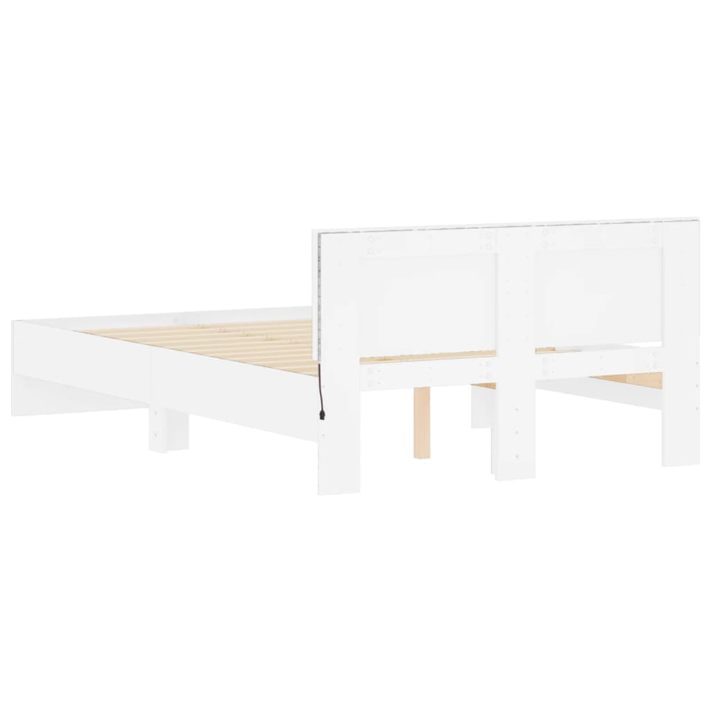 Cadre de lit avec LED sans matelas blanc 135x190 cm - XIOS