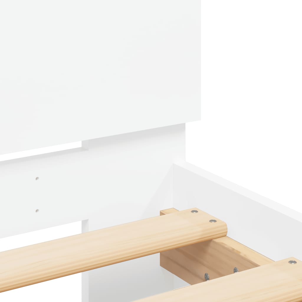 Cadre de lit avec LED sans matelas blanc 135x190 cm - XIOS