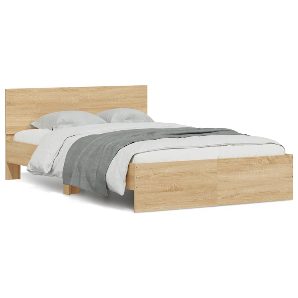 Cadre de lit avec LED sans matelas chêne sonoma 135x190 cm - XIOS