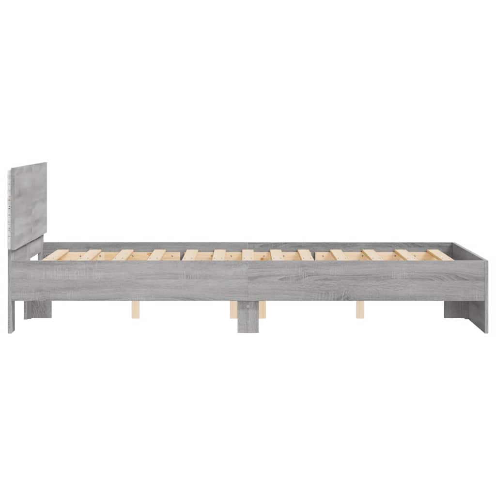 Cadre de lit avec tête de lit et LED sonoma gris 120x190 cm - XIOS