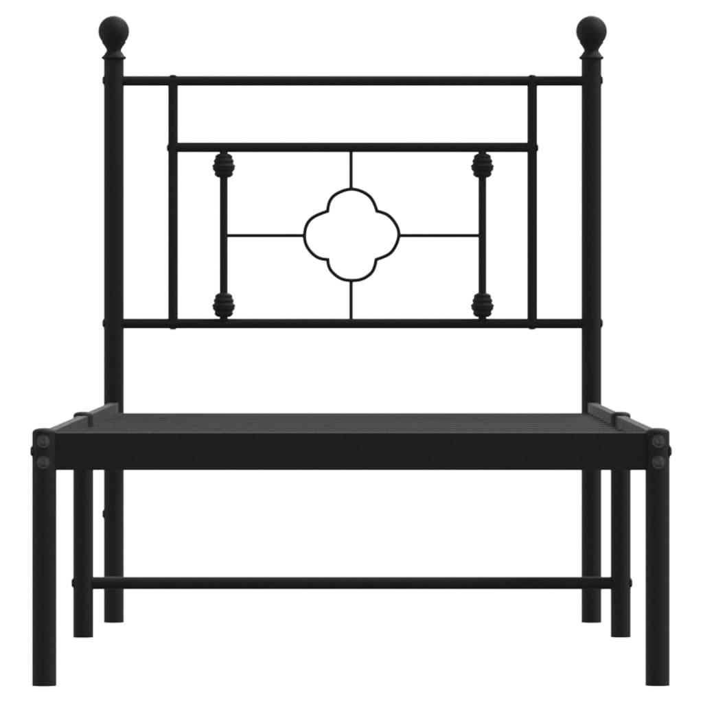 Cadre de lit métal sans matelas avec tête de lit noir 80x200 cm - XIOS