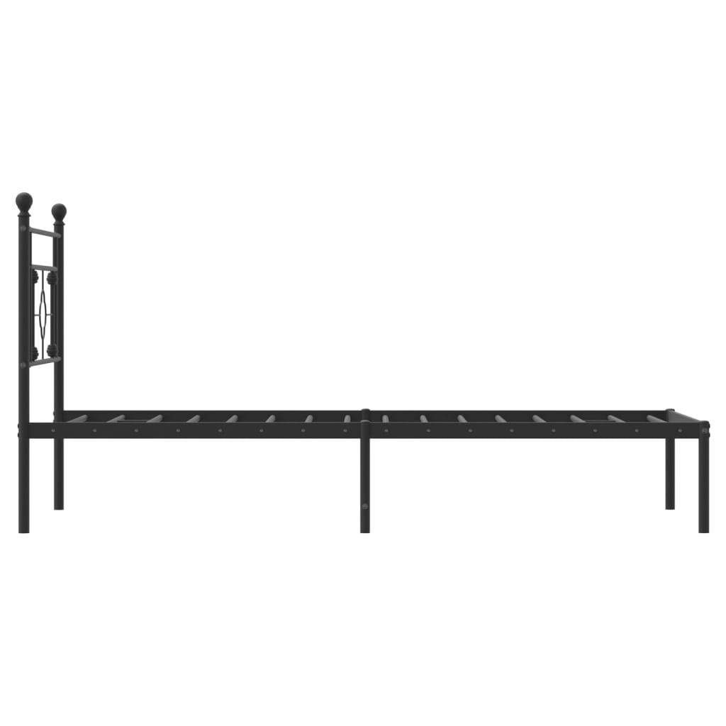 Cadre de lit métal sans matelas avec tête de lit noir 90x190 cm - XIOS