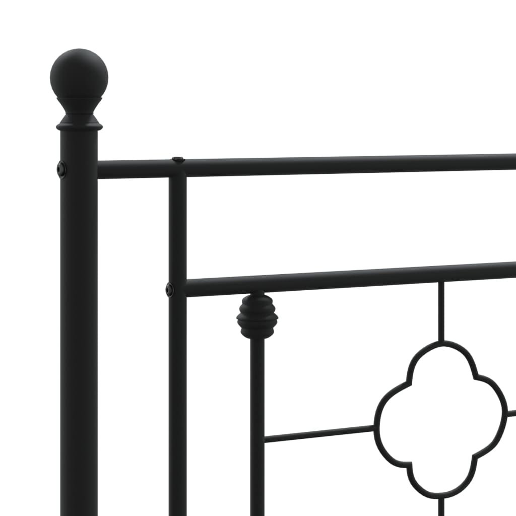 Cadre de lit métal sans matelas avec tête de lit noir 90x200 cm - XIOS