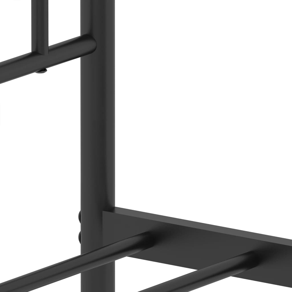 Cadre de lit métal sans matelas avec tête de lit noir 100x190cm - XIOS