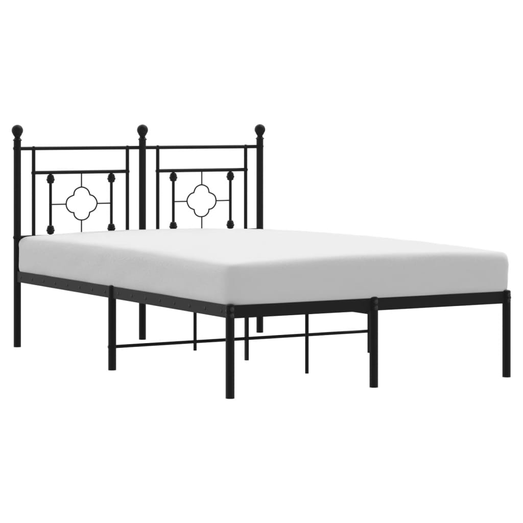 Cadre de lit métal sans matelas avec tête de lit noir 120x200cm - XIOS