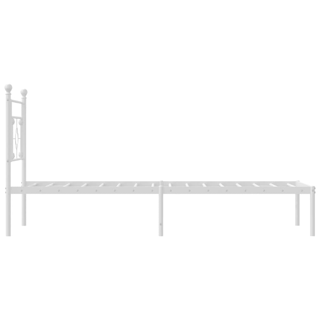 Cadre de lit métal sans matelas avec tête de lit blanc 90x200cm - XIOS
