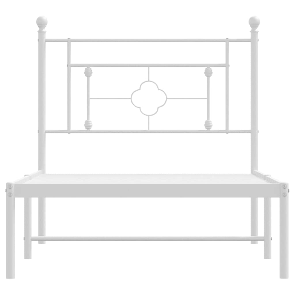 Cadre de lit métal sans matelas et tête de lit blanc 100x200 cm - XIOS
