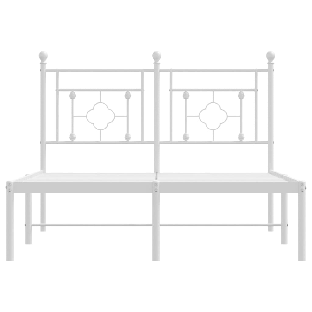Cadre de lit métal sans matelas et tête de lit blanc 120x200 cm - XIOS