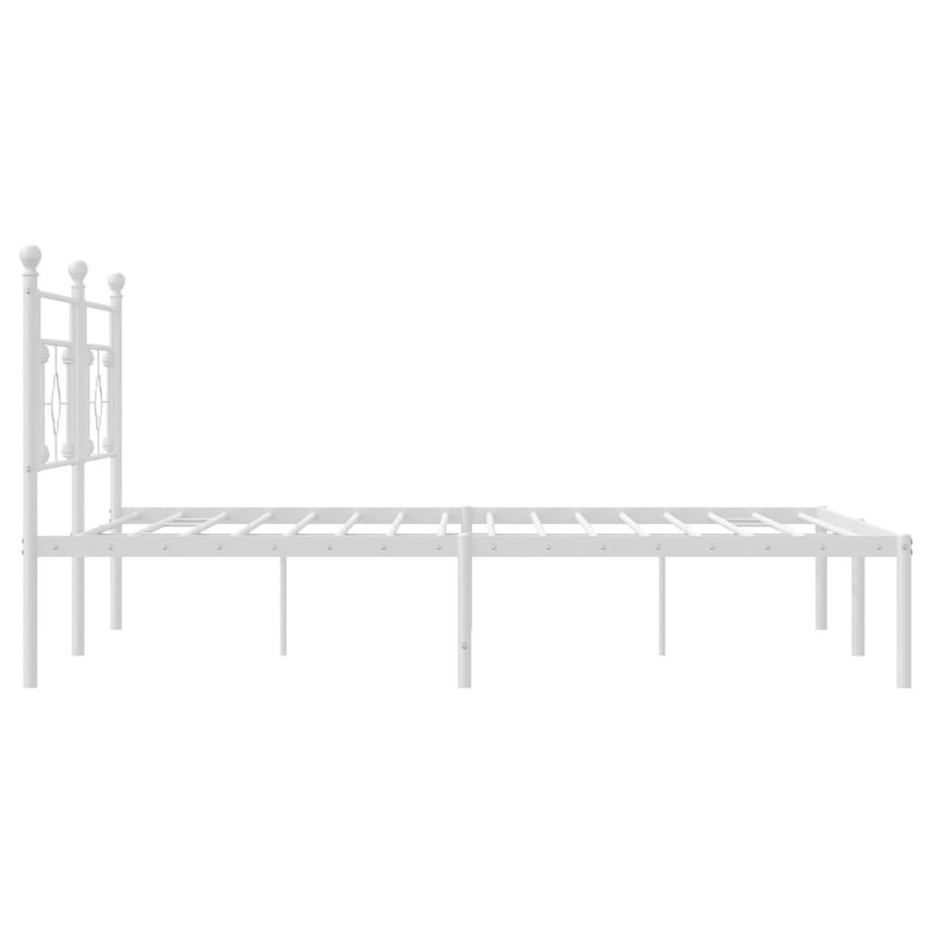 Cadre de lit métal sans matelas et tête de lit blanc 183x213 cm - XIOS