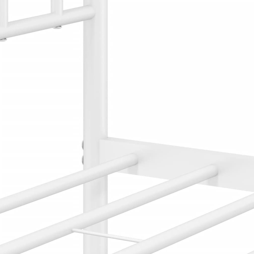 Cadre de lit métal sans matelas et pied de lit blanc 120x190 cm - XIOS