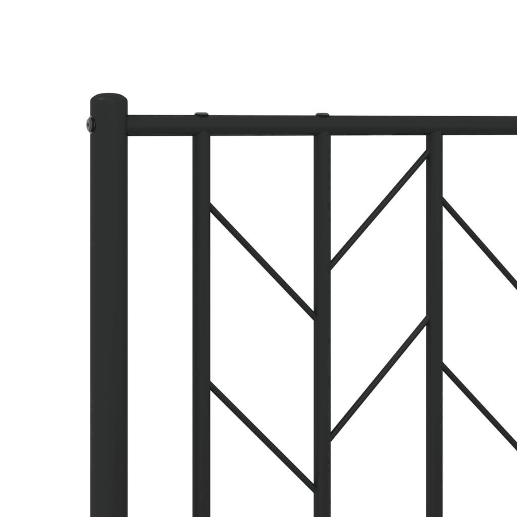 Cadre de lit métal sans matelas et tête de lit noir 180x200 cm - XIOS