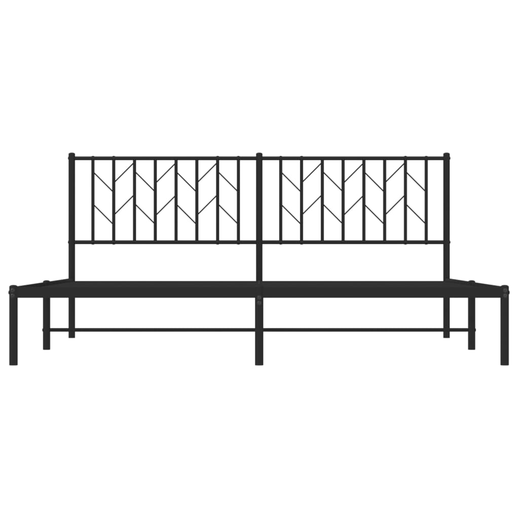 Cadre de lit métal sans matelas avec tête de lit noir 183x213cm - XIOS