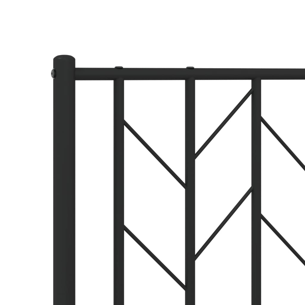 Cadre de lit métal sans matelas avec pied de lit noir 100x190cm - XIOS