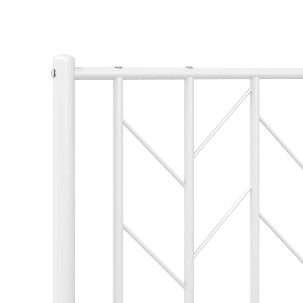 Cadre de lit métal sans matelas avec tête de lit blanc 75x190cm - XIOS