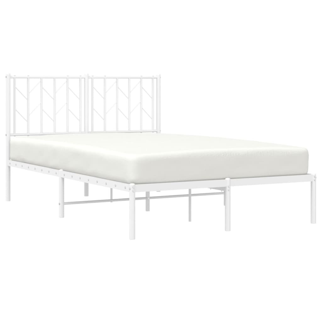 Cadre de lit métal sans matelas et tête de lit blanc 120x190 cm - XIOS