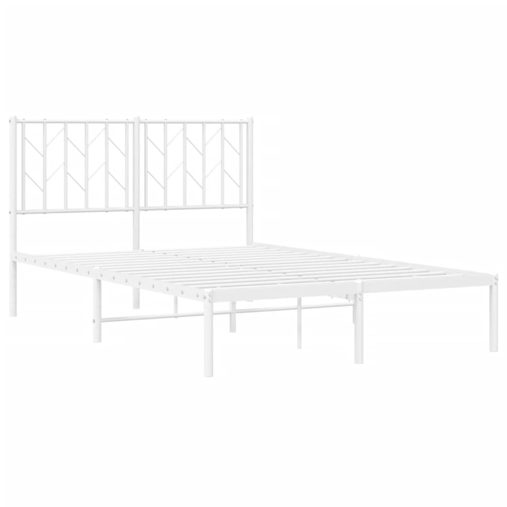Cadre de lit métal sans matelas et tête de lit blanc 120x190 cm - XIOS