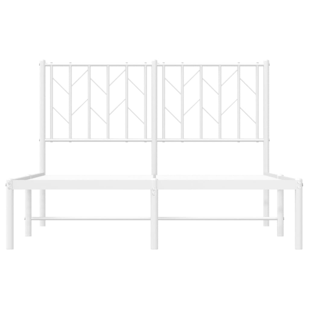 Cadre de lit métal sans matelas et tête de lit blanc 120x190 cm - XIOS