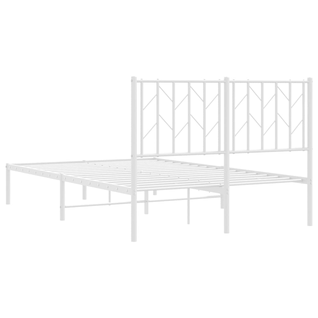 Cadre de lit métal sans matelas et tête de lit blanc 120x200 cm - XIOS