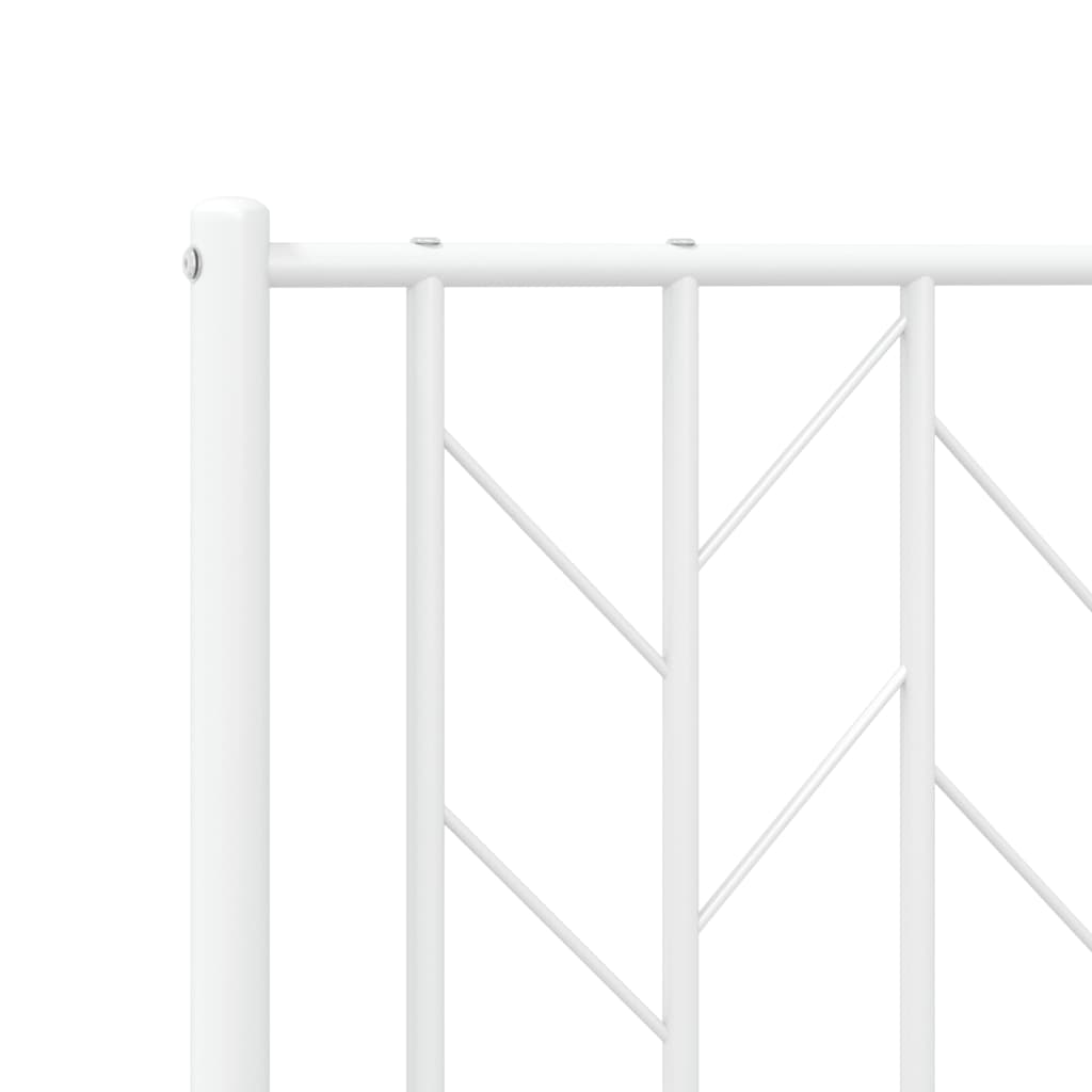 Cadre de lit métal sans matelas et tête de lit blanc 120x200 cm - XIOS