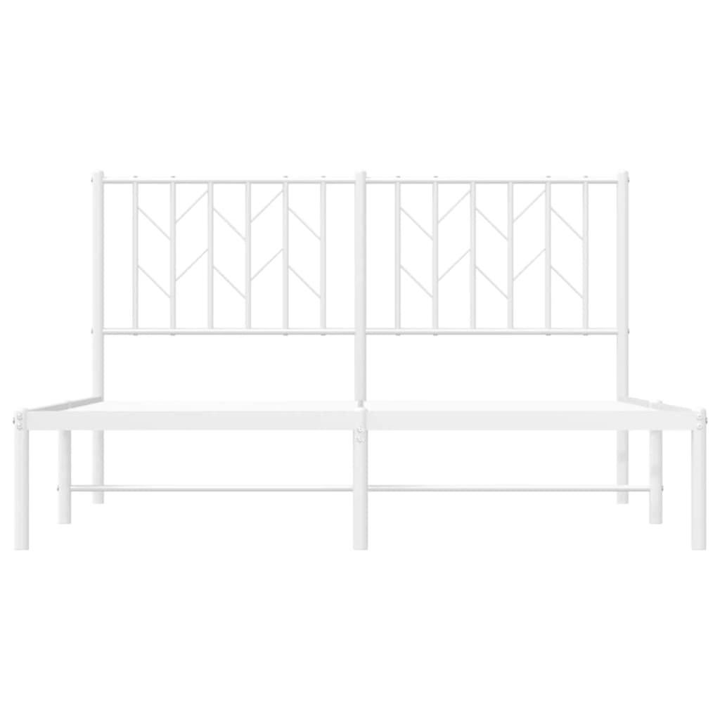 Cadre de lit métal sans matelas et tête de lit blanc 140x200 cm - XIOS