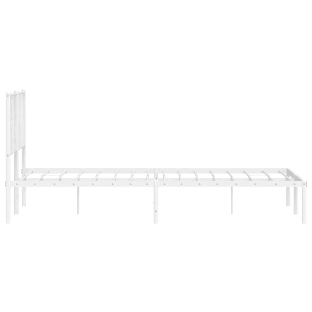 Cadre de lit métal sans matelas et tête de lit blanc 150x200 cm - XIOS