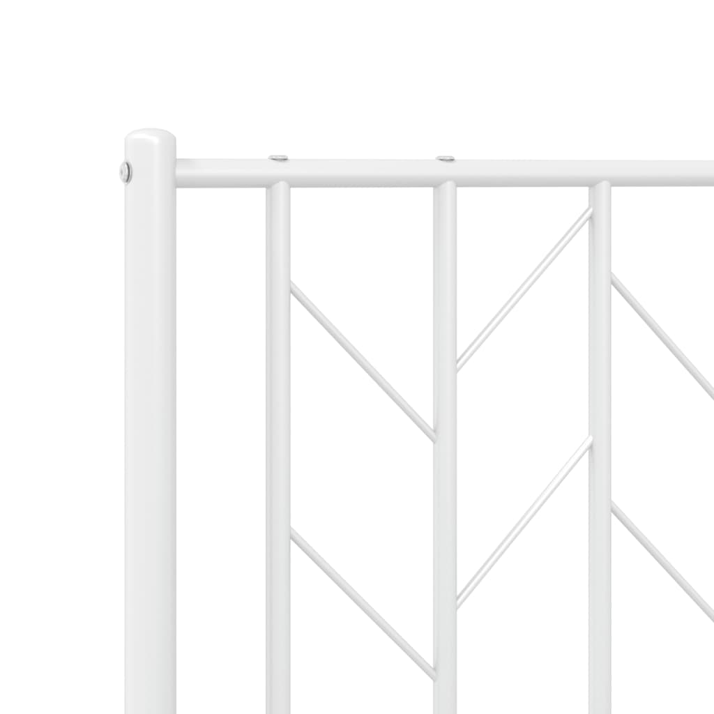 Cadre de lit métal sans matelas avec pied de lit blanc 80x200cm - XIOS