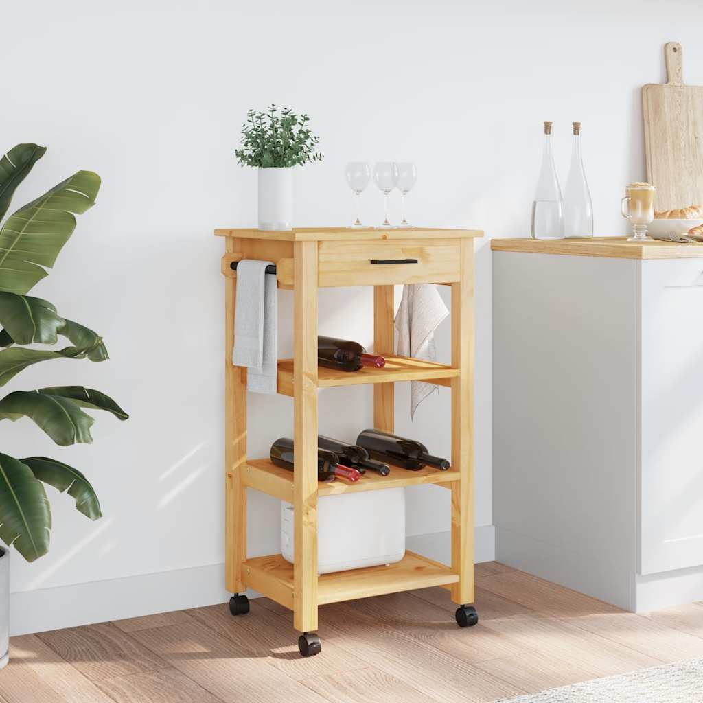 Chariot de cuisine MONZA 48x40x88,5 cm bois massif de pin - XIOS