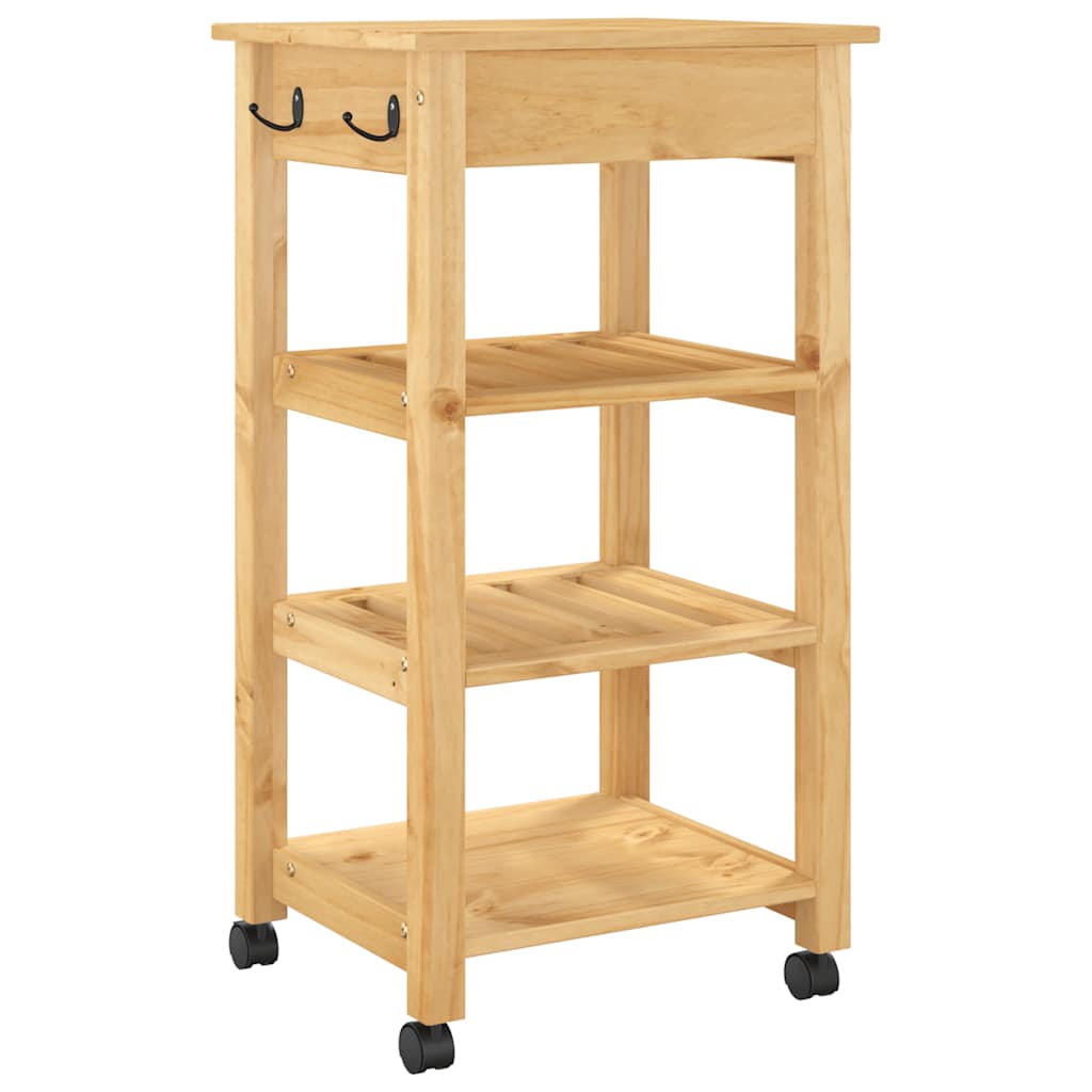 Chariot de cuisine MONZA 48x40x88,5 cm bois massif de pin - XIOS