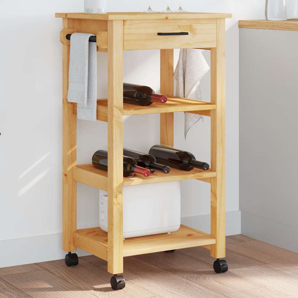 Chariot de cuisine MONZA 48x40x88,5 cm bois massif de pin - XIOS