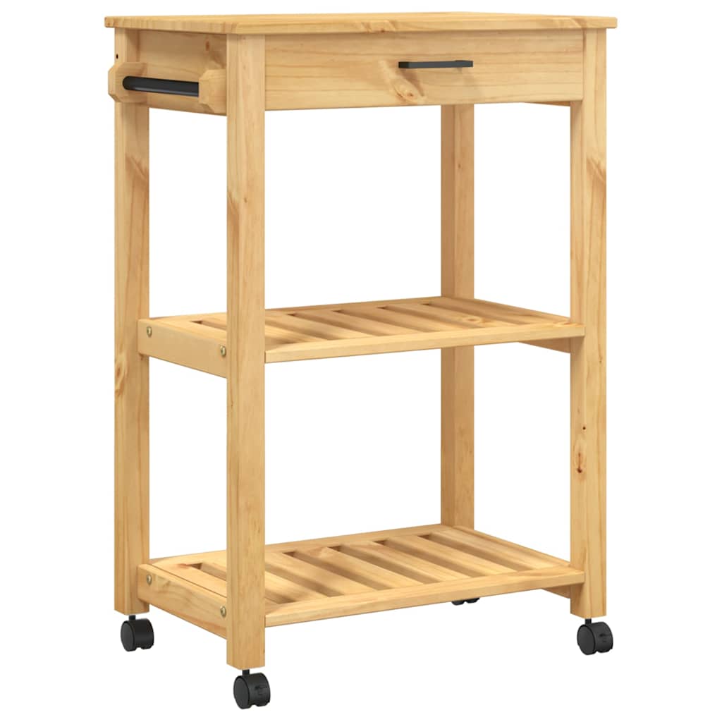 Chariot de cuisine MONZA 60x40x88,5 cm bois massif de pin - XIOS