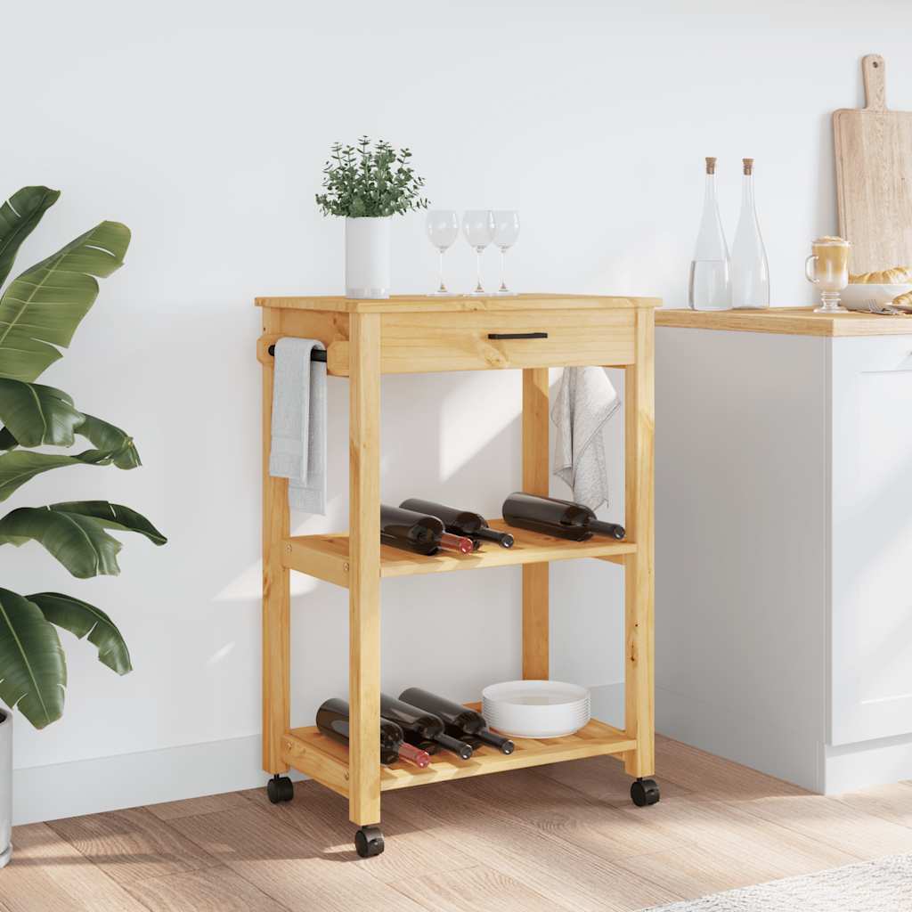 Chariot de cuisine MONZA 60x40x88,5 cm bois massif de pin - XIOS