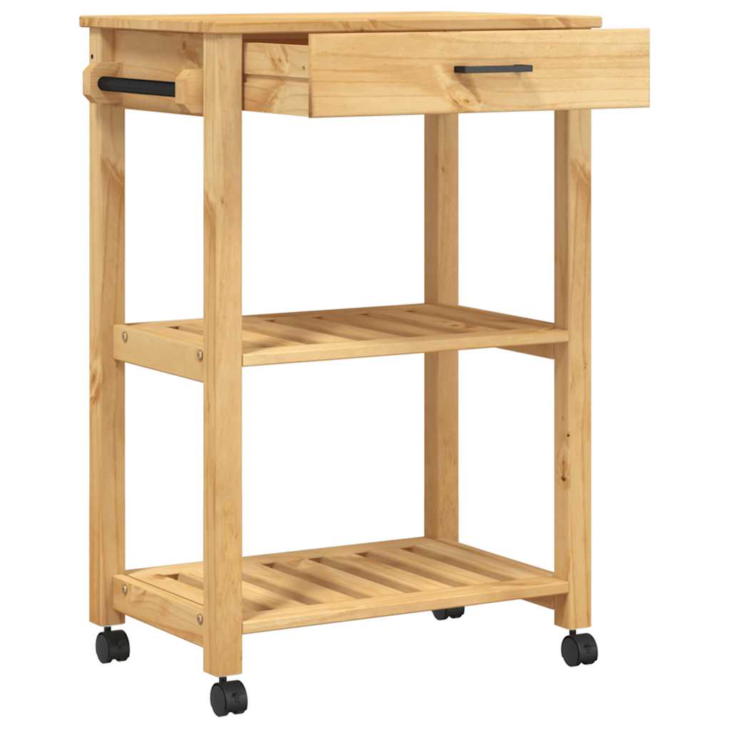 Chariot de cuisine MONZA 60x40x88,5 cm bois massif de pin - XIOS