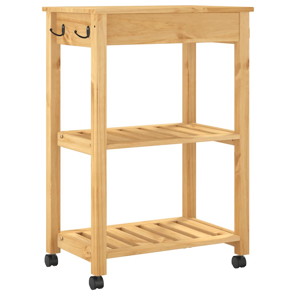 Chariot de cuisine MONZA 60x40x88,5 cm bois massif de pin - XIOS