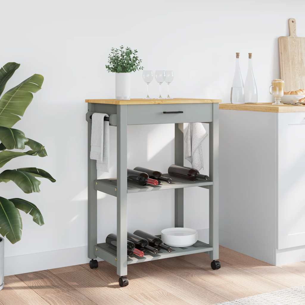 Chariot de cuisine MONZA 60x40x88,5 cm bois massif de pin - XIOS