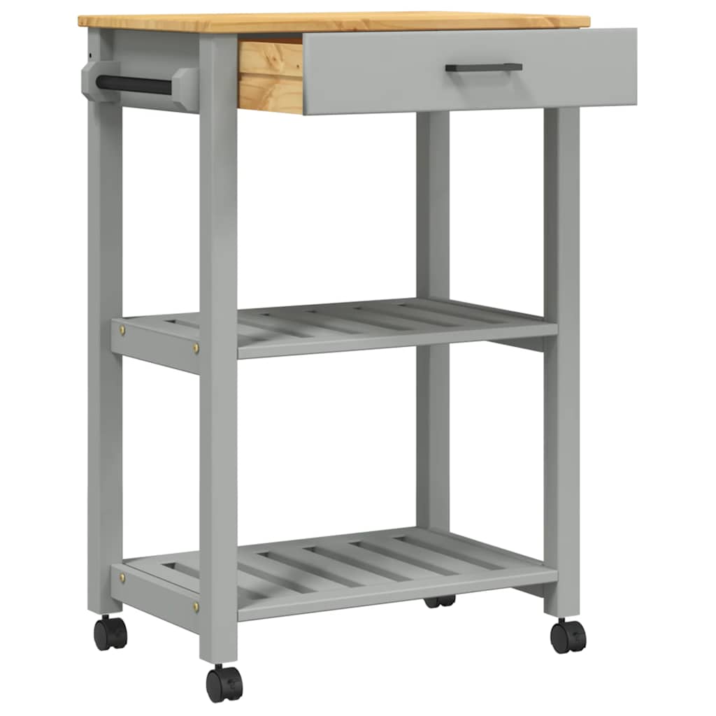 Chariot de cuisine MONZA 60x40x88,5 cm bois massif de pin - XIOS
