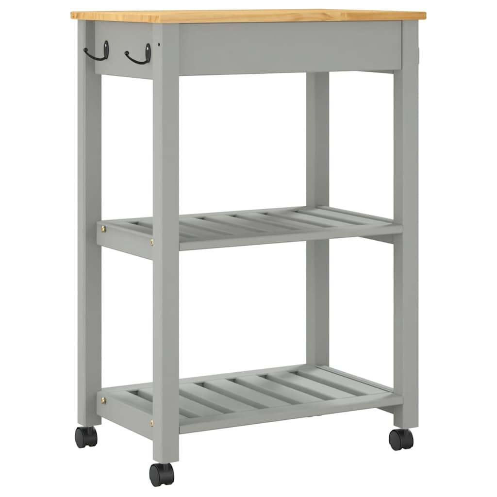 Chariot de cuisine MONZA 60x40x88,5 cm bois massif de pin - XIOS