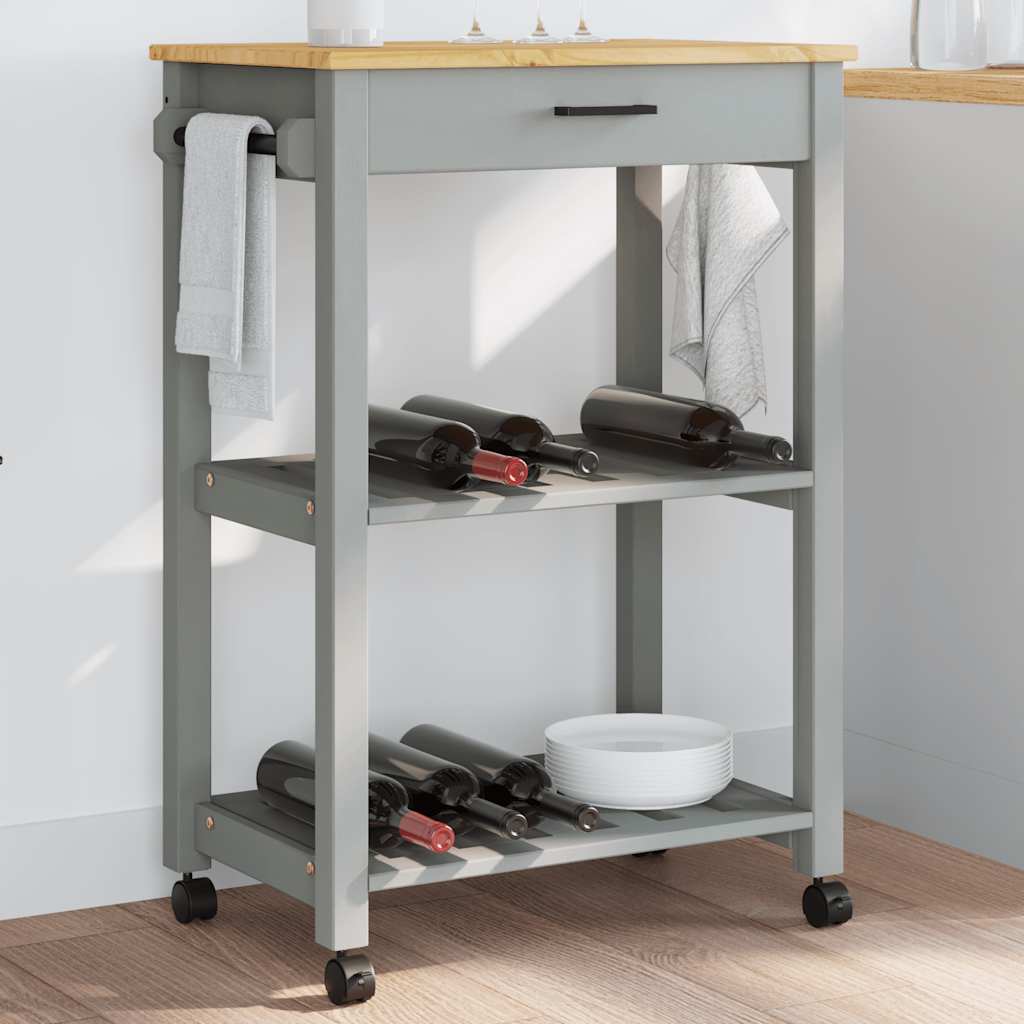 Chariot de cuisine MONZA 60x40x88,5 cm bois massif de pin - XIOS