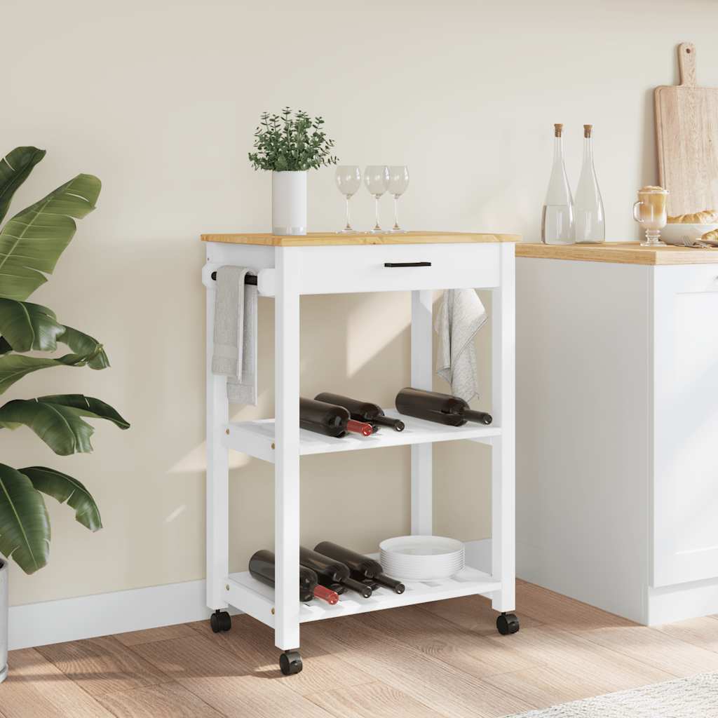 Chariot de cuisine MONZA 60x40x88,5 cm bois massif de pin - XIOS