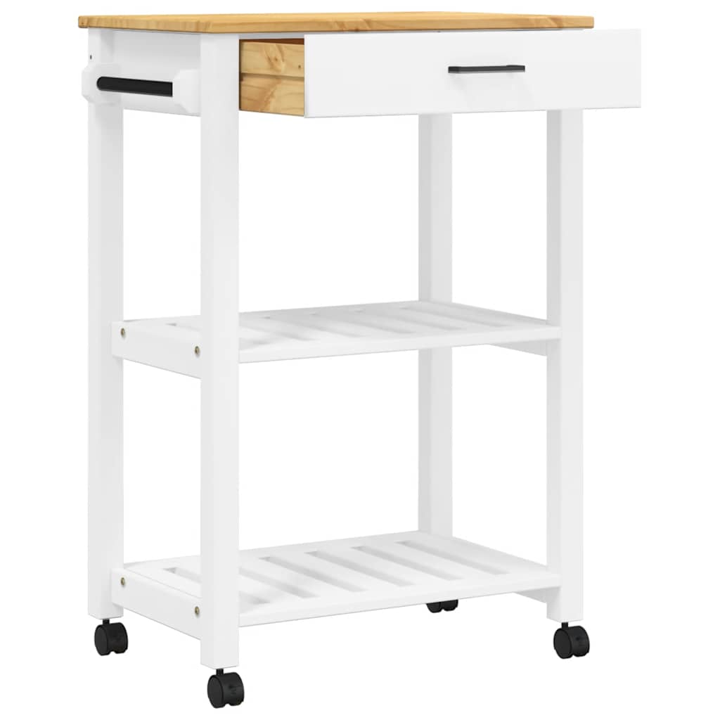 Chariot de cuisine MONZA 60x40x88,5 cm bois massif de pin - XIOS