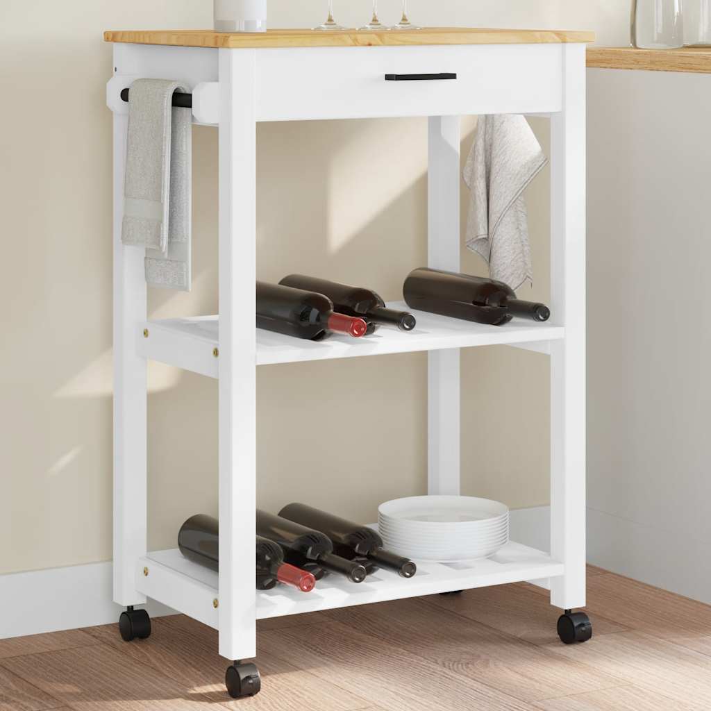 Chariot de cuisine MONZA 60x40x88,5 cm bois massif de pin - XIOS