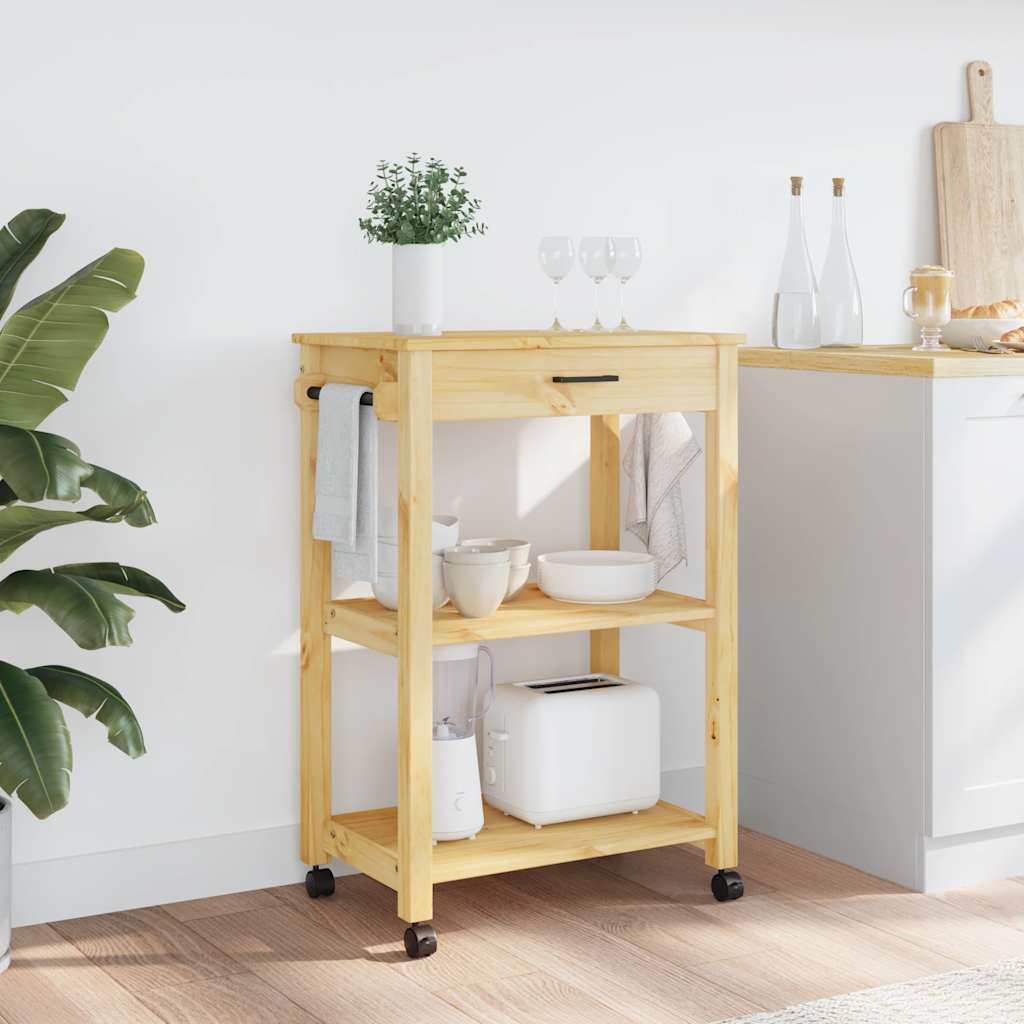 Chariot de cuisine MONZA 60x40x88,5 cm bois massif de pin - XIOS
