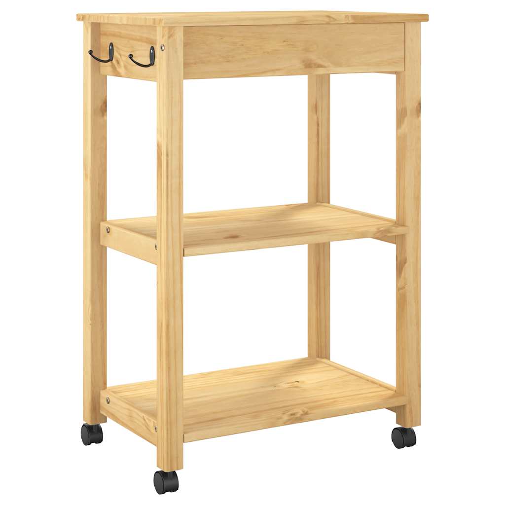 Chariot de cuisine MONZA 60x40x88,5 cm bois massif de pin - XIOS