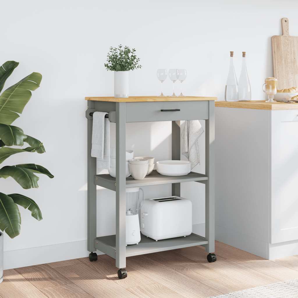 Chariot de cuisine MONZA 60x40x88,5 cm bois massif de pin - XIOS