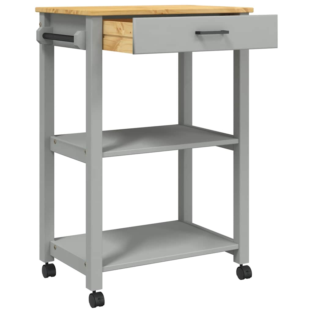 Chariot de cuisine MONZA 60x40x88,5 cm bois massif de pin - XIOS