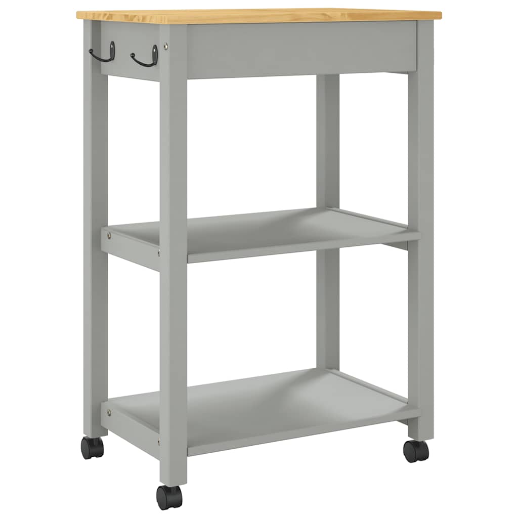 Chariot de cuisine MONZA 60x40x88,5 cm bois massif de pin - XIOS